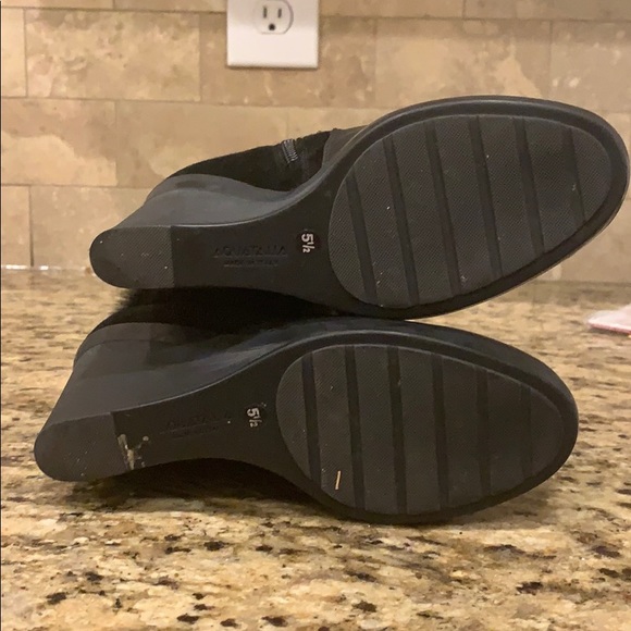 Suede and leather wedge Italian boots - Picture 6 of 6